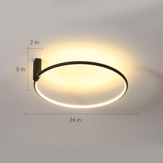 2 Circle Metal Abstract LED Flush Mount Ceiling Light for Bedroom-Lighom
