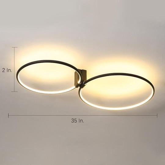 2 Circle Metal Abstract LED Flush Mount Ceiling Light for Bedroom-Lighom