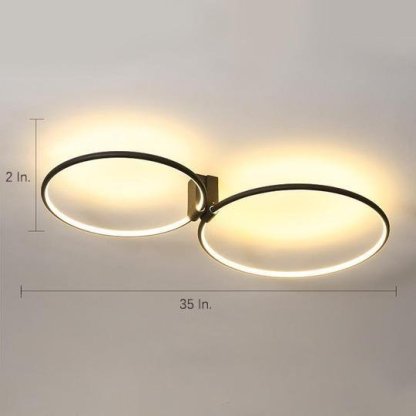 2 Circle Metal Abstract LED Flush Mount Ceiling Light for Bedroom-Lighom