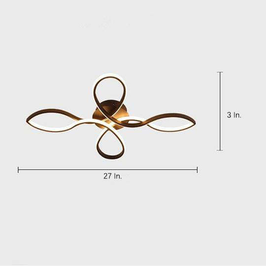 Wave Flower Dimmable LED Modern Flush Mount Ceiling Light