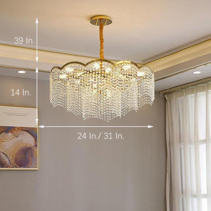Lantern Design Electroplated Crystal Metal LED Modern Chandeliers-Lighom