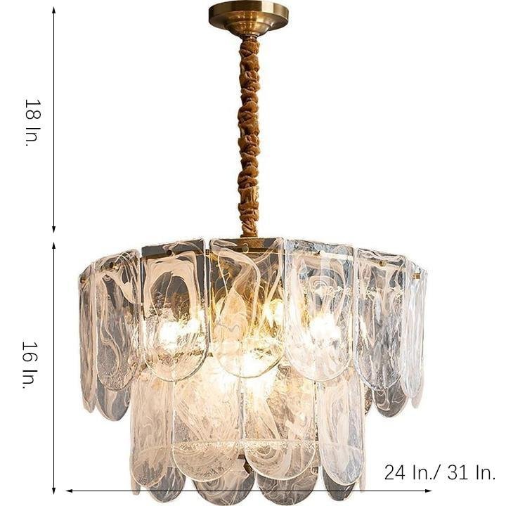 Traditional Classic Chandelier Light Metal Glass Ceiling Light-Lighom