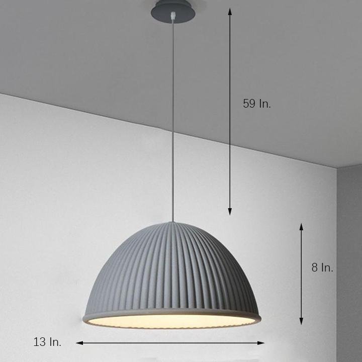 Inverted Cup Design Industrial Pendant Lighting LED Glass Metal Cement Ceiling Light-Lighom