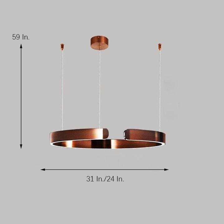Open Ring Shaped LED Electroplated Modern Pendant Light Island Lights-Lighom