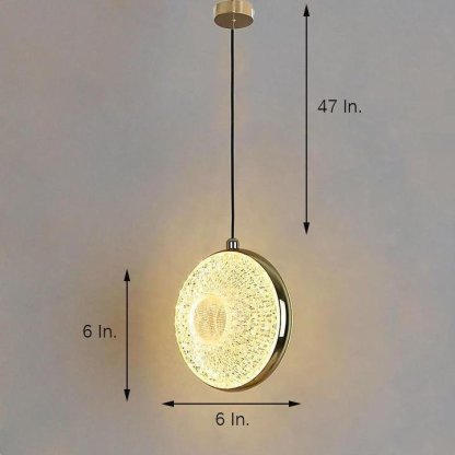 Circle Acrylic Metal LED Pendant Light