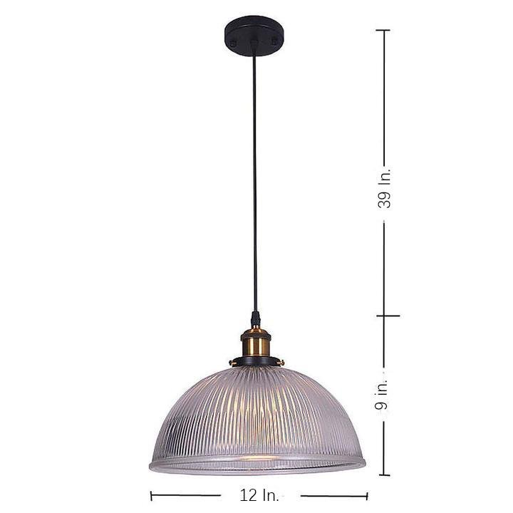 Bowl-Shaped Vintage Glass Pendant