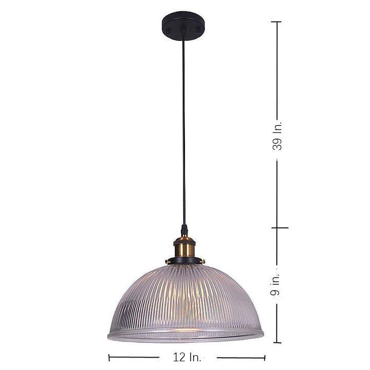 Bowl-Shaped Vintage Glass Pendant