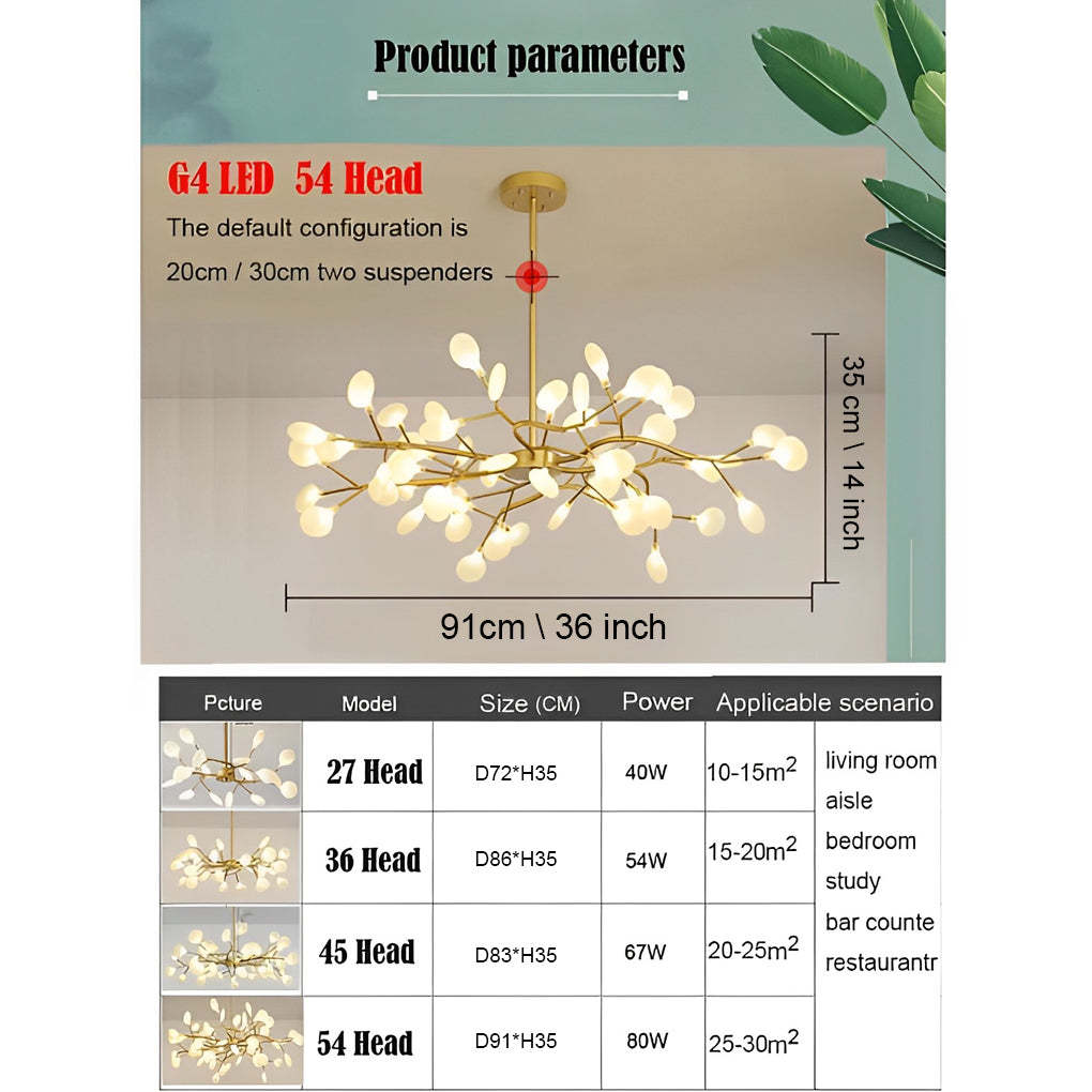 LED Firefly Sputnik Modern Living Bedroom Chandelier