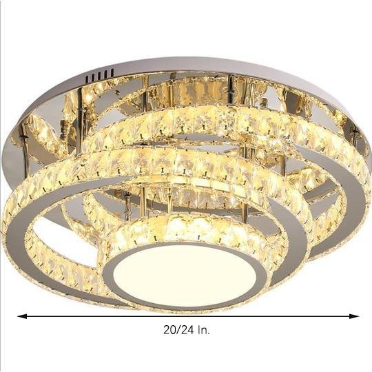 Gradated Flush Mount Ceiling Light Industrial Acrylic Stainless Steel LED Light-Lighom