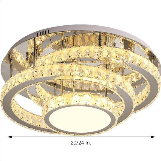 Gradated Flush Mount Ceiling Light Industrial Acrylic Stainless Steel LED Light-Lighom
