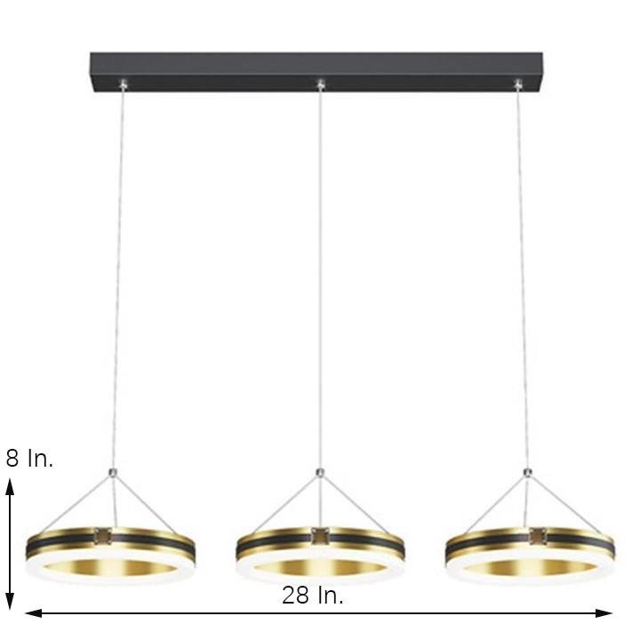 3 Circles Dimmable LED Modern Chandeliers Pendent Lighting Ceiling Lamp-Lighom