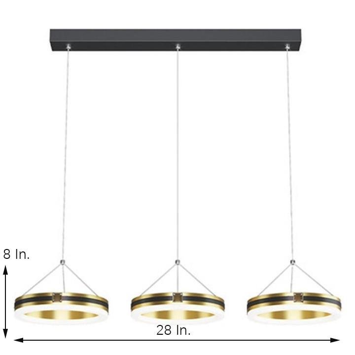 3 Circles Dimmable LED Modern Chandeliers Pendent Lighting Ceiling Lamp-Lighom
