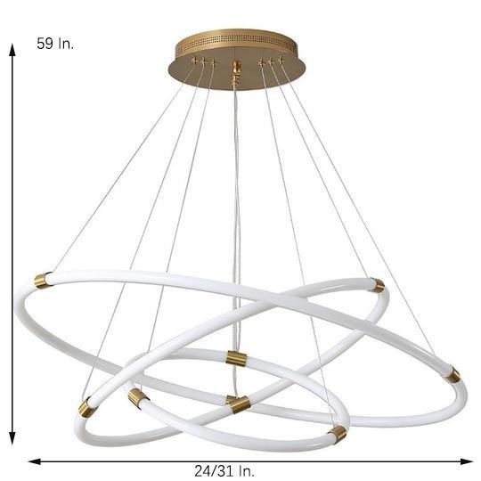 Surround Circle LED Chandelier: 2/3-Light, 4000K, Acrylic-Lighom