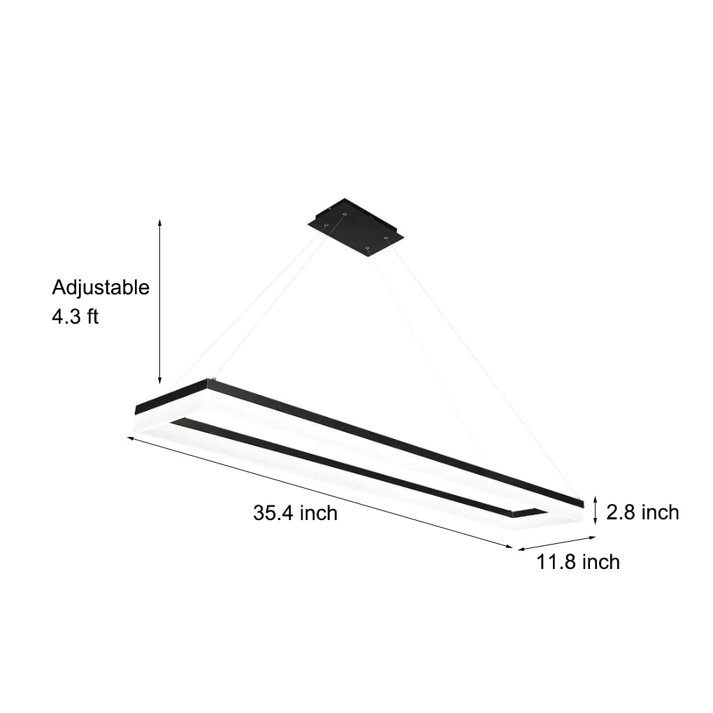 Rectangular Dining Room Chandeliers LED Modern Chandeliers-Lighom