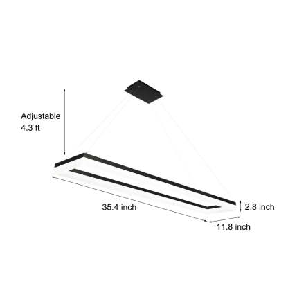Rectangular Dining Room Chandeliers LED Modern Chandeliers-Lighom