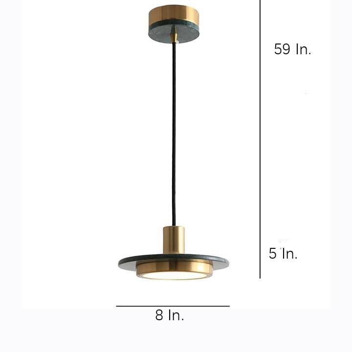 Double Circle Metal Marble Island Pendant