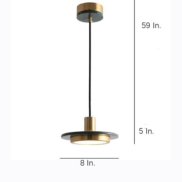 Double Circle Metal Marble Island Pendant