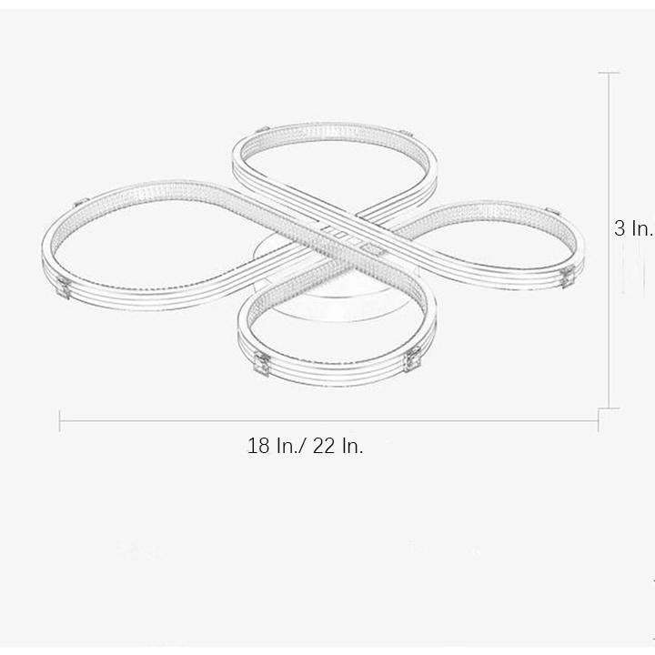 Circle Flower Design Dimmable LED Modern Ceiling Light Flush Mount Lighting-Lighom
