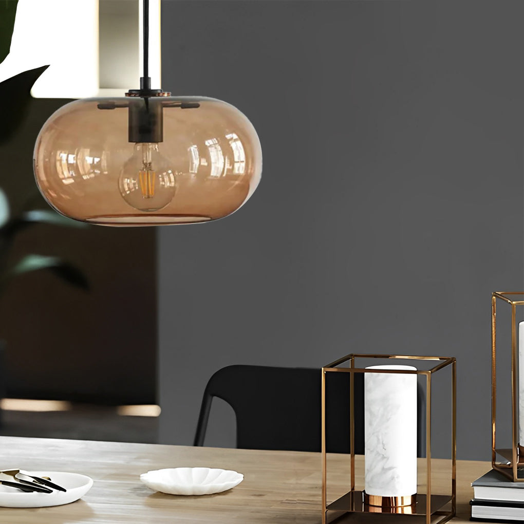 Industrial plated artistic transparent pendant lighting, Lighom — Amber