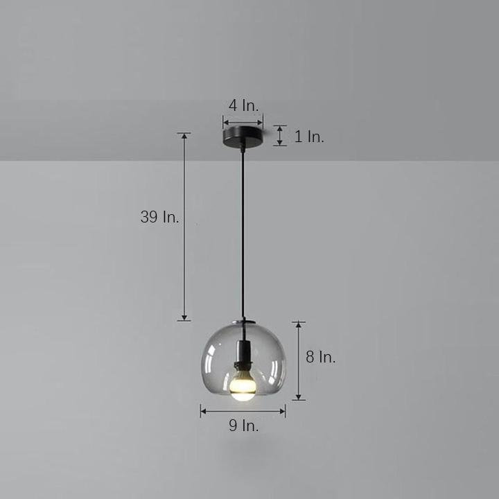 Vintage Smoked Glass Round Pendant