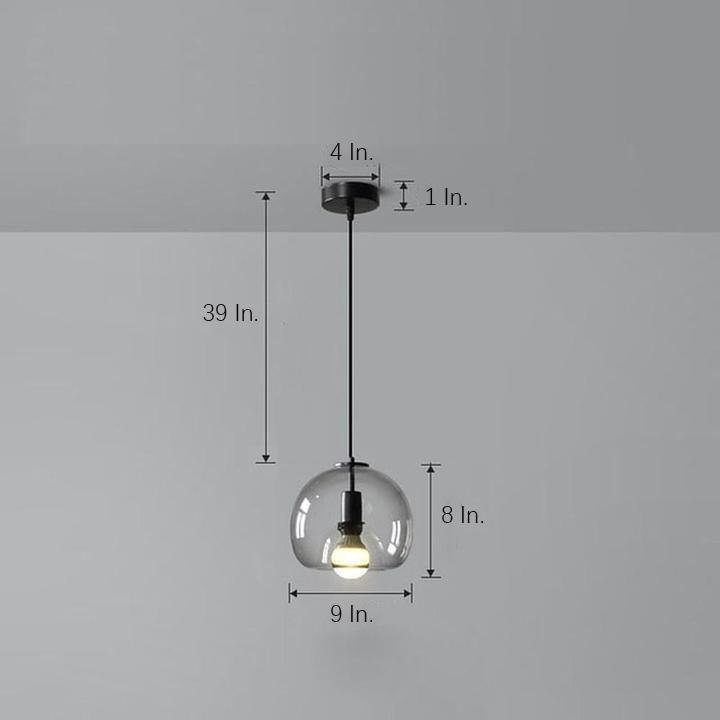 Vintage Smoked Glass Round Pendant