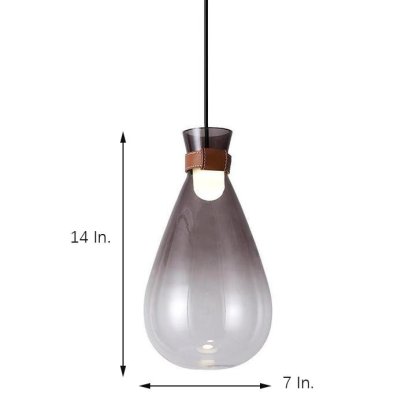 Industrial Teardrop Pendant Light Vintage Glass Metal LED Ceiling Light-Lighom