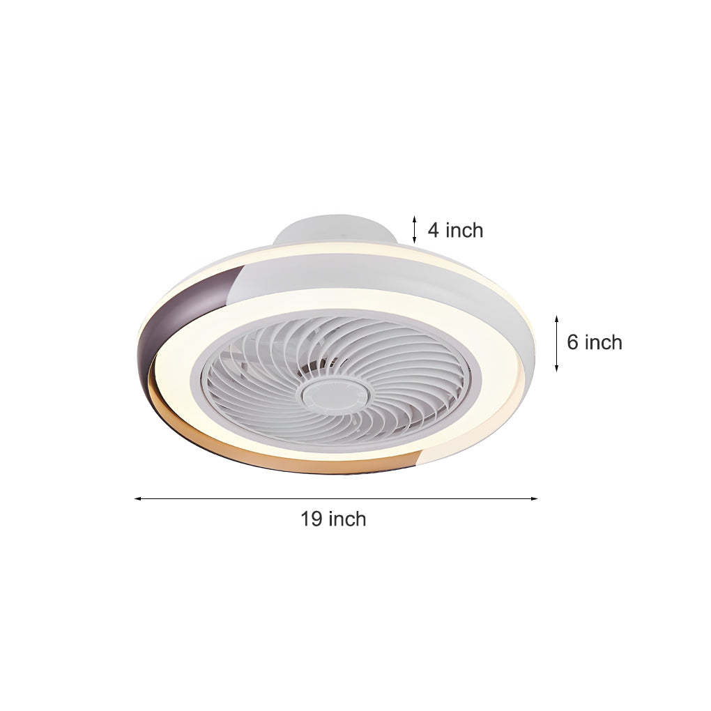 White Bladeless LED Ceiling Fan