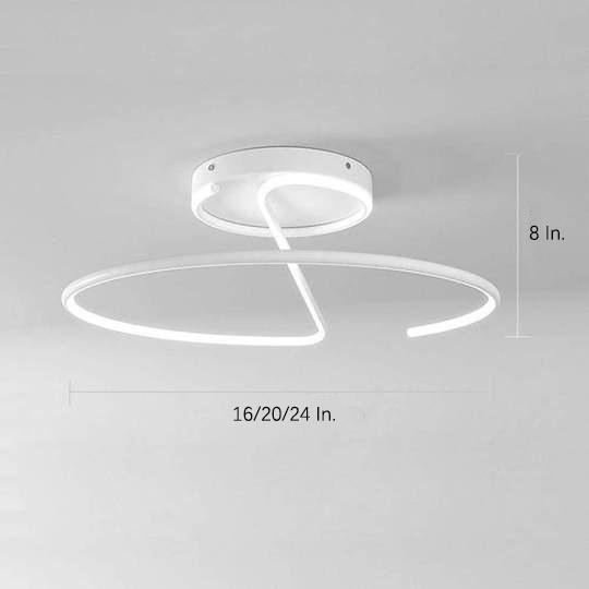 Semi Circle Metal Dimmable LED Modern Flush Mount Light