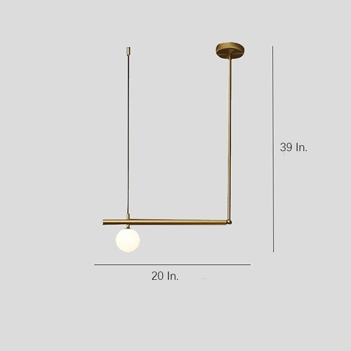 Minimalist Linear Copper Glass Globe Pendant