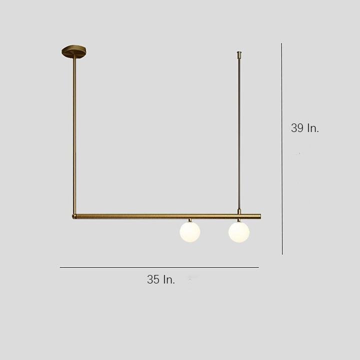 Minimalist Linear Copper Glass Globe Pendant