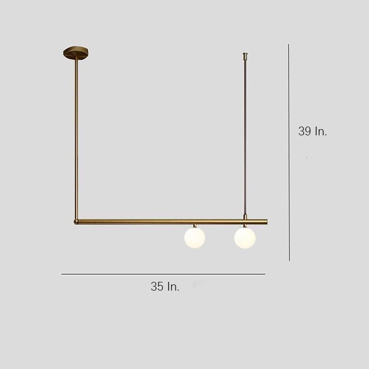 Minimalist Linear Copper Glass Globe Pendant