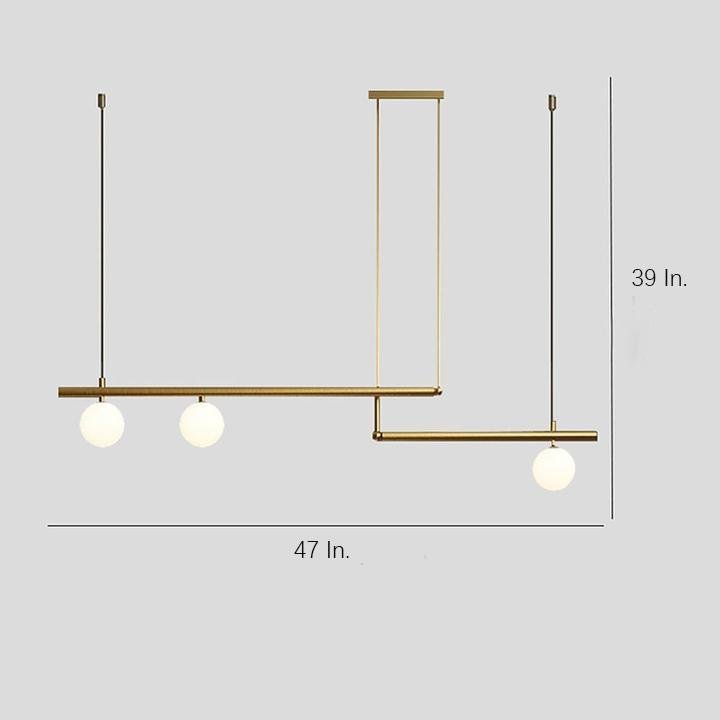 Minimalist Linear Copper Glass Globe Pendant