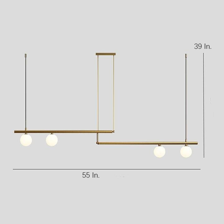 Minimalist Linear Copper Glass Globe Pendant