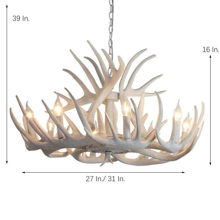 Vintage 4/6/8-Light Antler Candle Chandelier