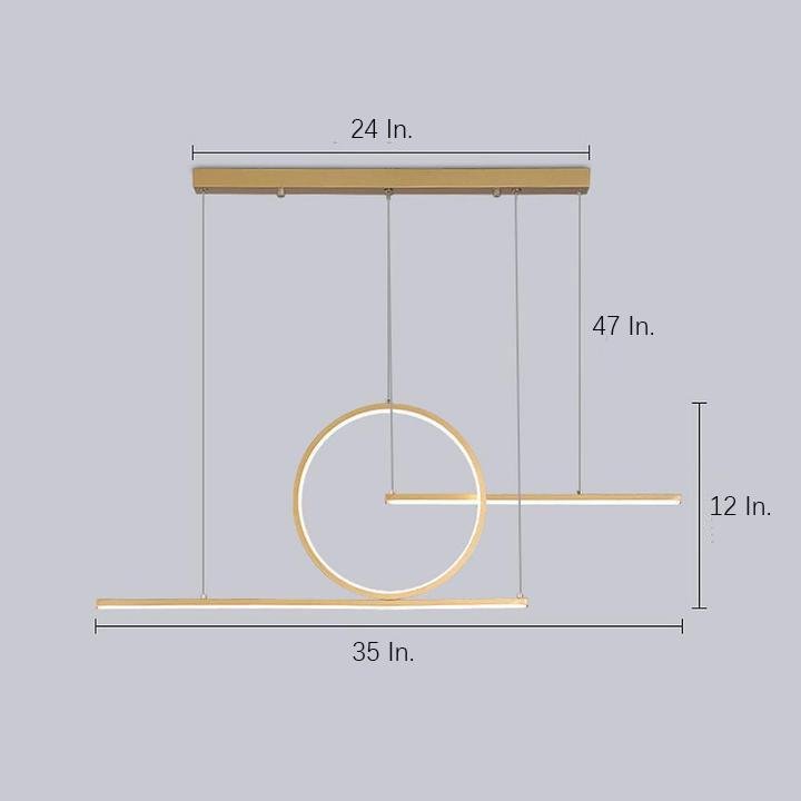 Circle Linear Design LED Modern Chandelier Hanging Ceiling Lights-Lighom