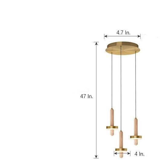 Circle Cylinder LED Gold Nordic Island Pendant