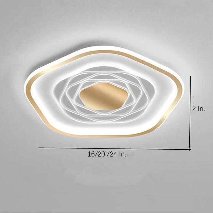 Hexagonal Acrylic Abstract LED Flush Mount