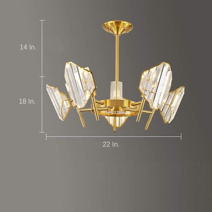 Brass Ring Frame Crystal Gold Metal Pendant Chandelier