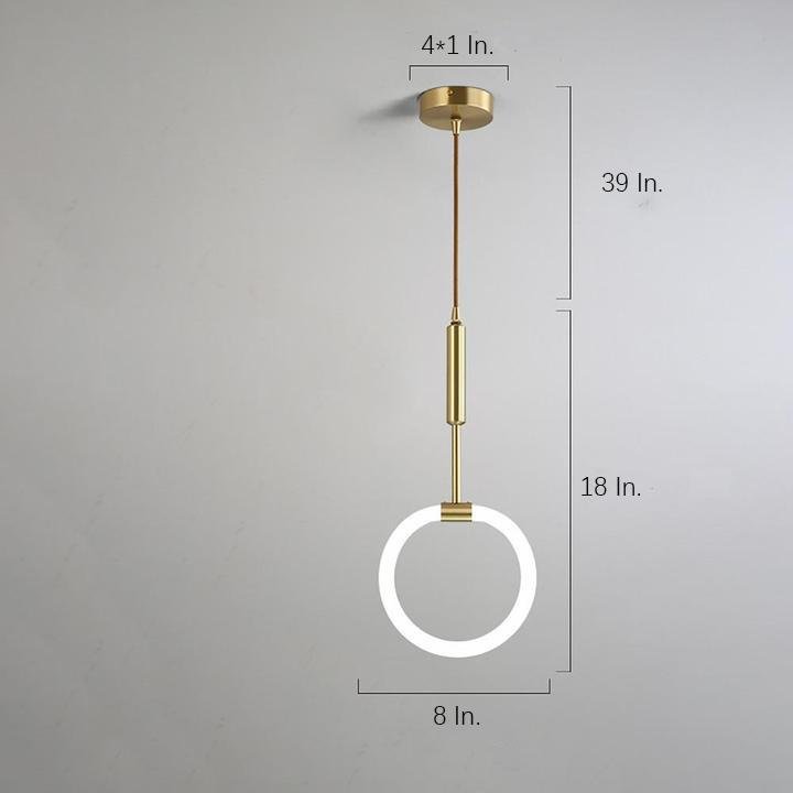 Circle LED Gold Modern Pendant Light Hanging Lamp Island Lights Chandelier-Lighom