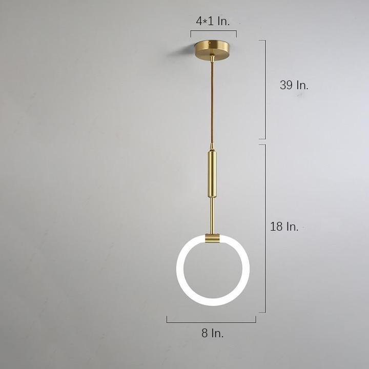 Circle LED Gold Modern Pendant Light Hanging Lamp Island Lights Chandelier-Lighom