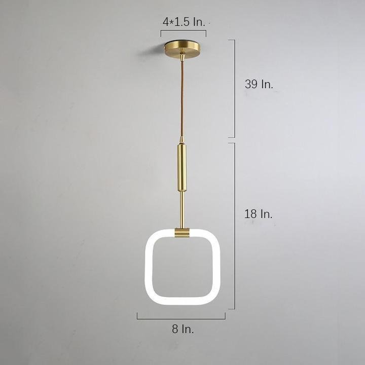 Rounded Copper Acrylic Geometric LED Kitchen Pendant