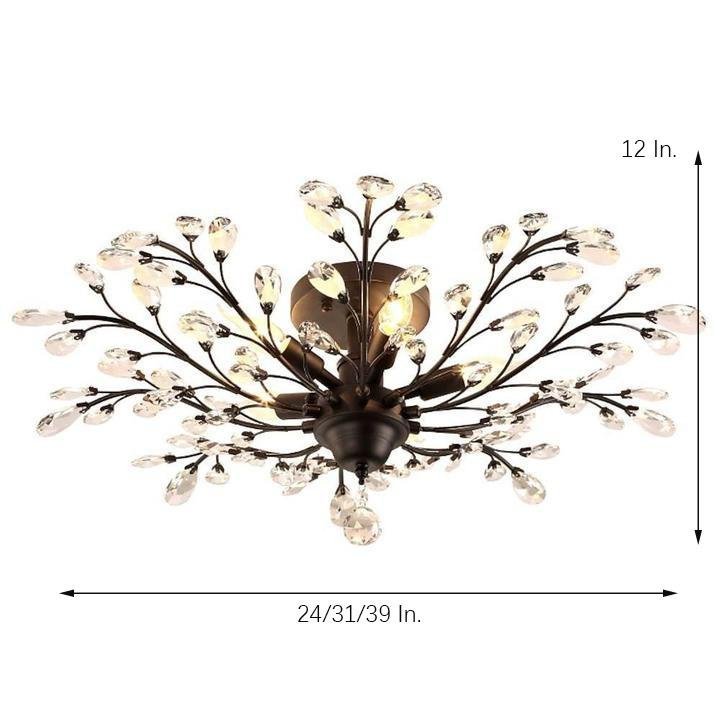 Contemporary Crystal Flower Chandelier