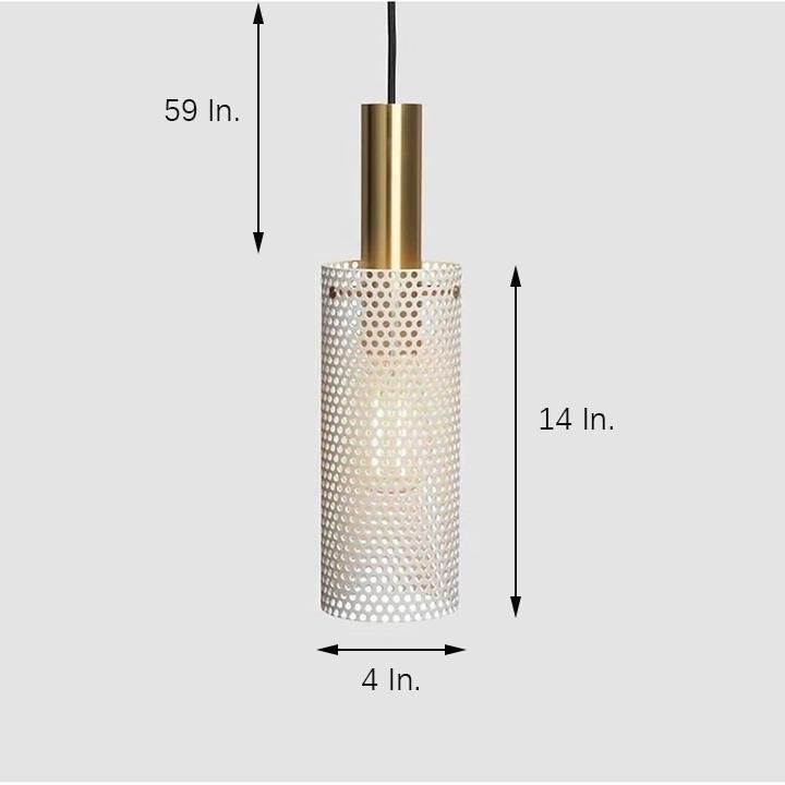 Cylinder Hanging Pendant Lights Metal Modern LED Bedroom Ceiling Lights-Lighom