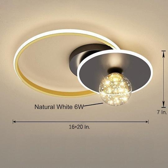 Geometric Circle Globe LED Modern Flush Mount Light