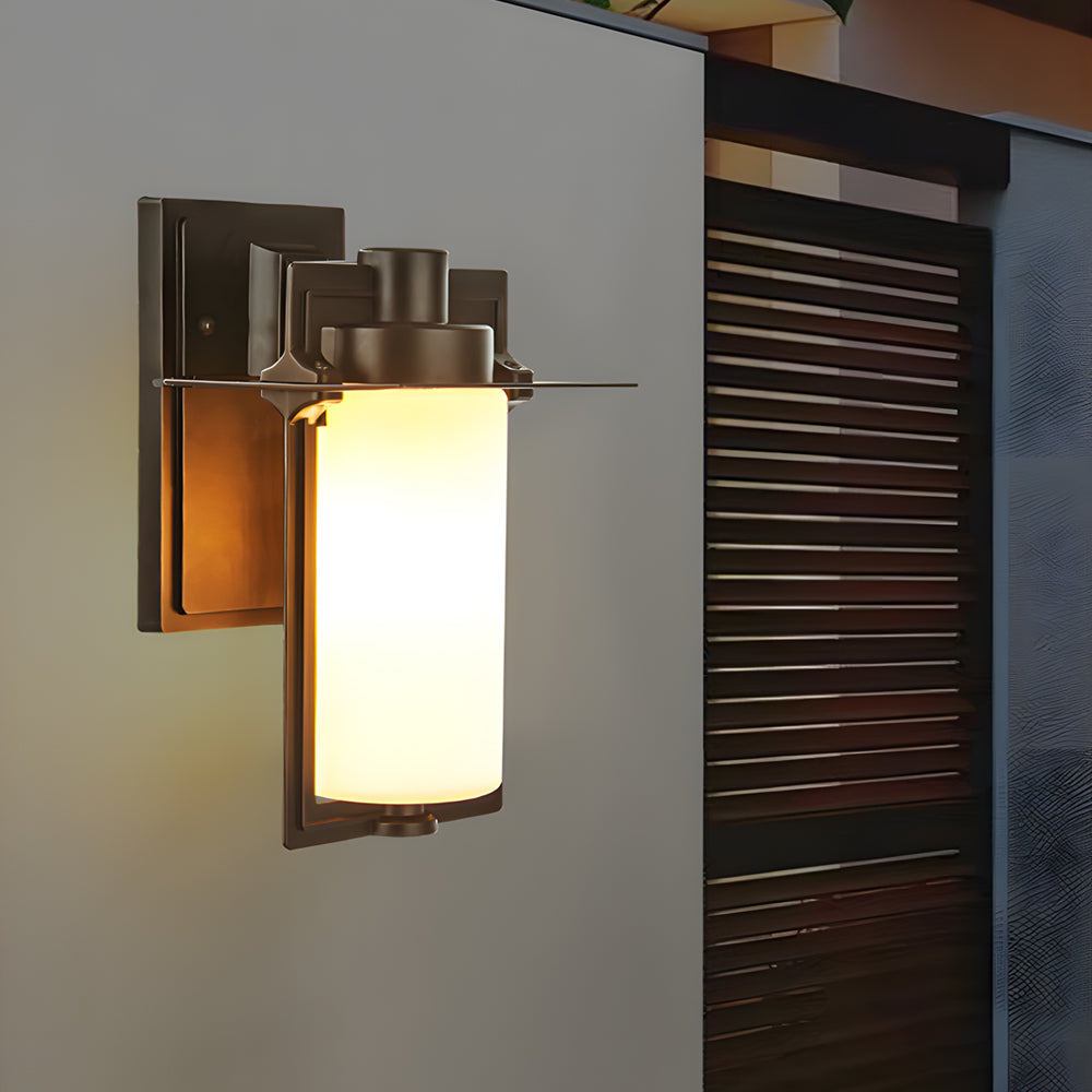 1-Light Glass Outdoor Wall Lantern Sconce-Lighom
