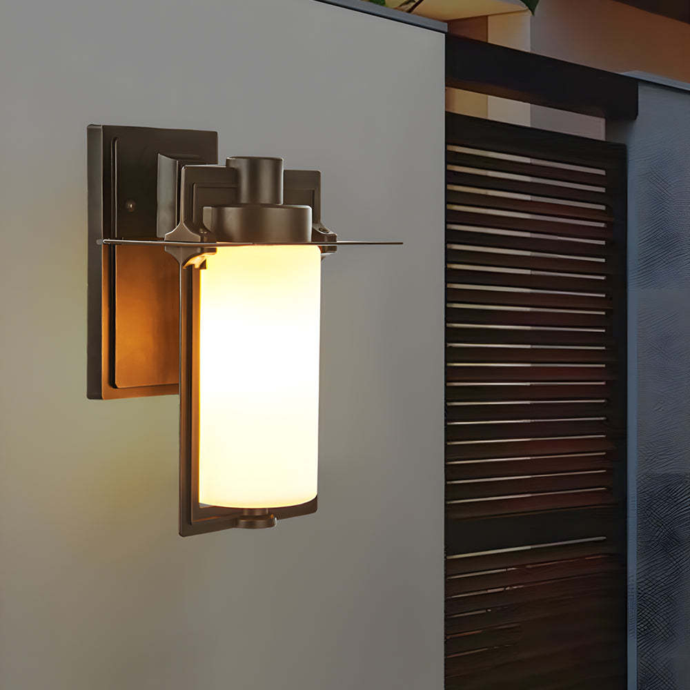 1-Light Glass Outdoor Wall Lantern Sconce-Lighom