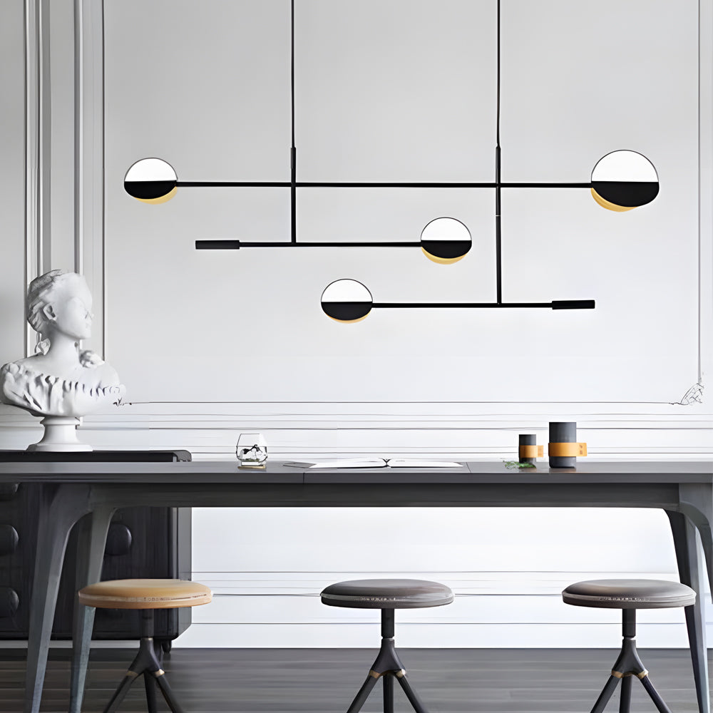 Modern Adjustable Color Temperature LED Iron Linear Pendant