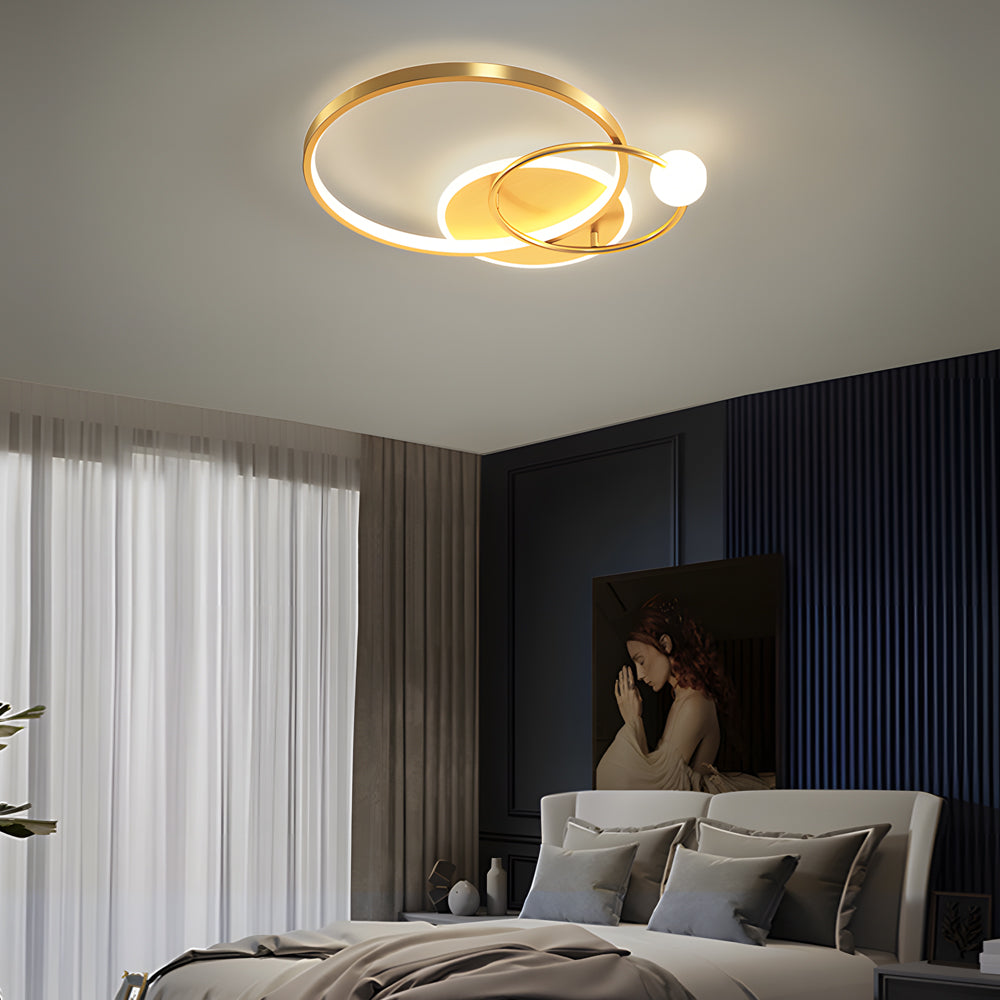 Multi-Circle LED Flush Ceiling Light Gold Black White