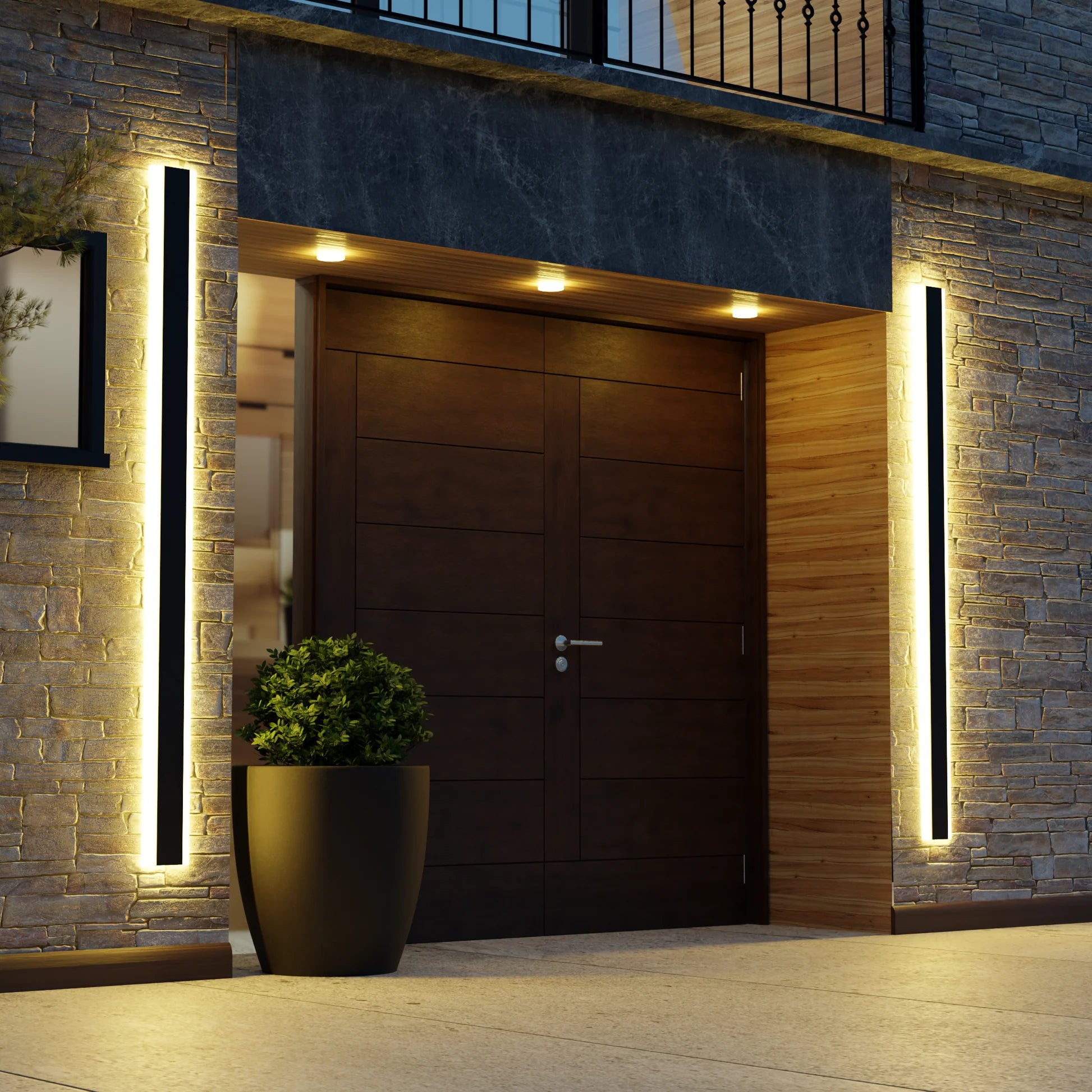 Linear LED Long Outdoor Wall Light Minimalist Exterior Wall Mount Lights Waterproof for Porch-Lighom