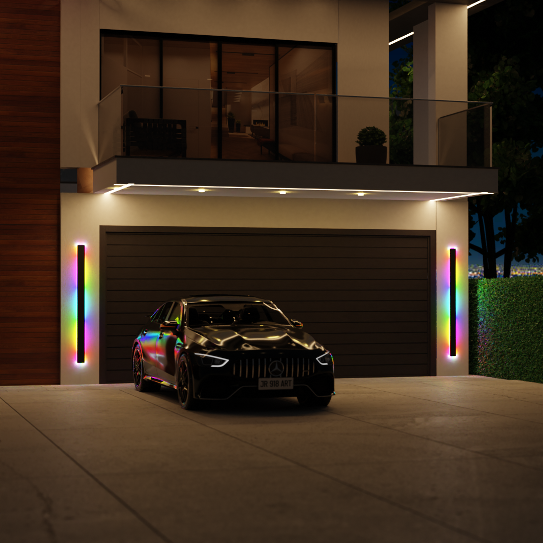 Linear LED Long Outdoor Wall Light Minimalist Exterior Wall Mount Lights Waterproof for Porch-Lighom